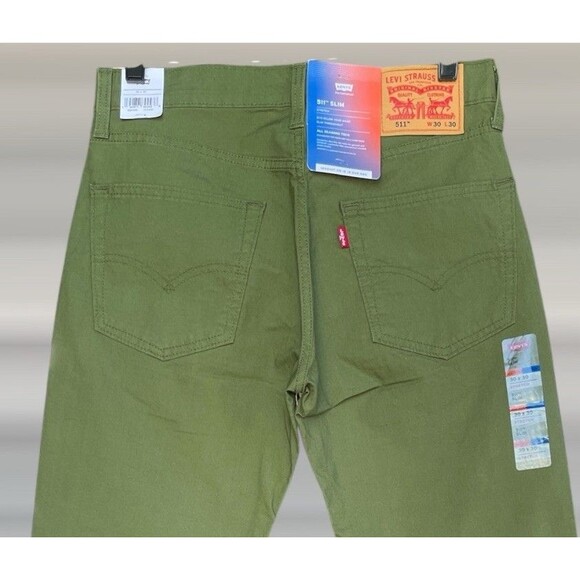 Levi’s Performance 511 Slim Stretch All Seasons Tech Green Pants Men’s W30 L30 - Picture 16 of 16